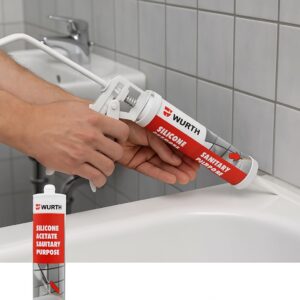 SILICONA ACETICA BLANCA WURTH USO SANITARIO 280ML